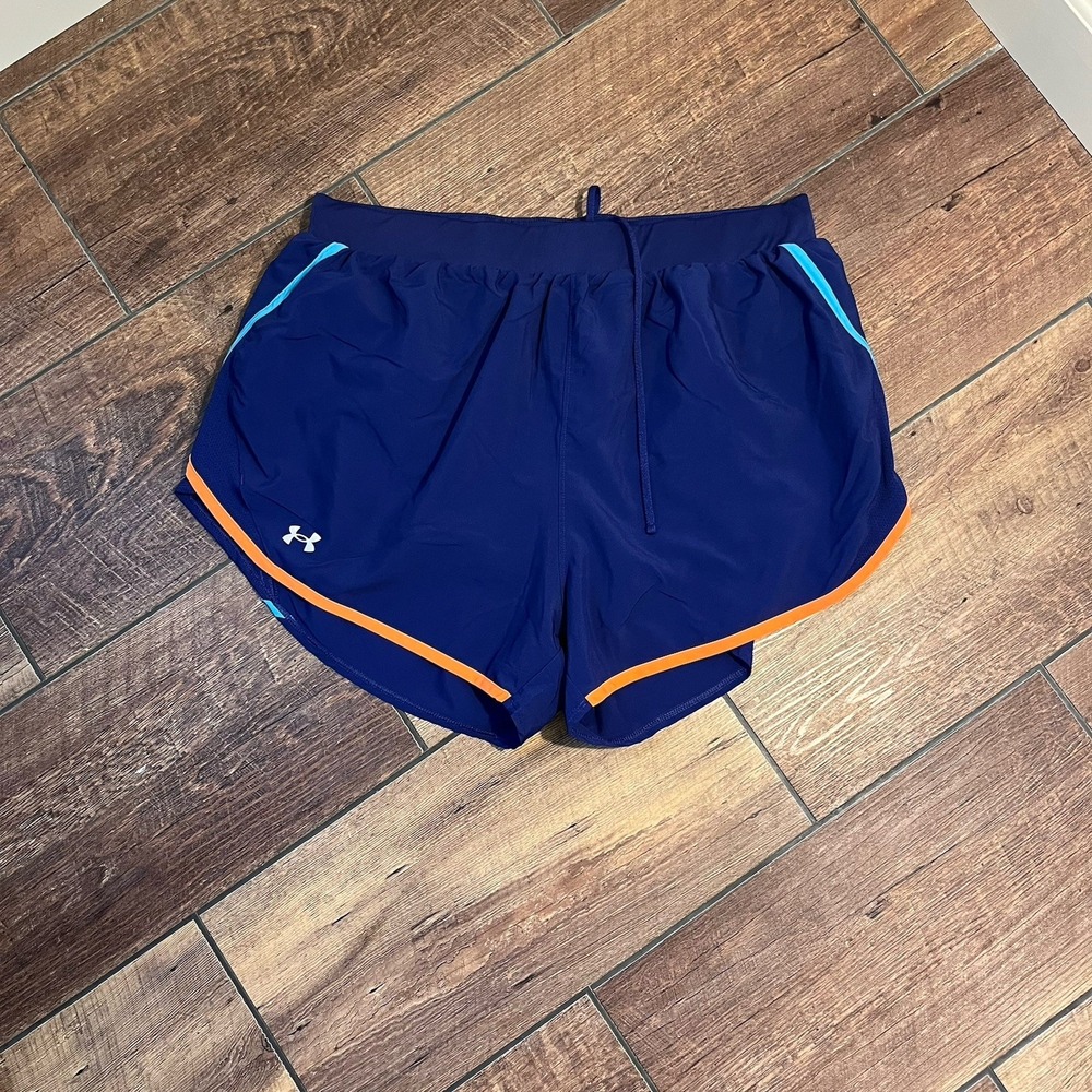 Under Armour Fly By 2.0 Running Shorts Womens Size 1X Plus Blue lined Flaws